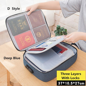 Document Bag Large Capacity Travel Passport Wallet Card Organizer Men&#39;s Business Waterproof Storage Pack Home Accessories Item