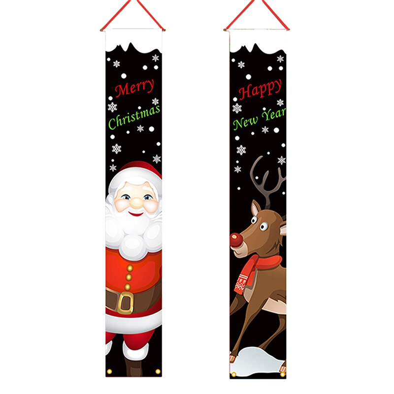 Christmas Couplet Santa Claus Snowman Decoration Oxford Cloth Couplet Support To Make Pictures House Decor Chrismas Supplies