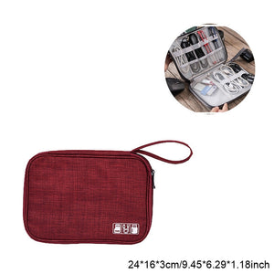 Travel Wire Bag Portable Waterproof Cable Pouch USB Electronics Charger Organizer Digital Gadget Kit Cosmetic Case Accessories