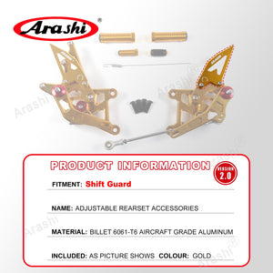 Arashi Spare Parts Adjustable Rearsets Replacement Shift Linkage Lever Gear Selector Motorcycle Footrest Spare Parts Foot Pegs
