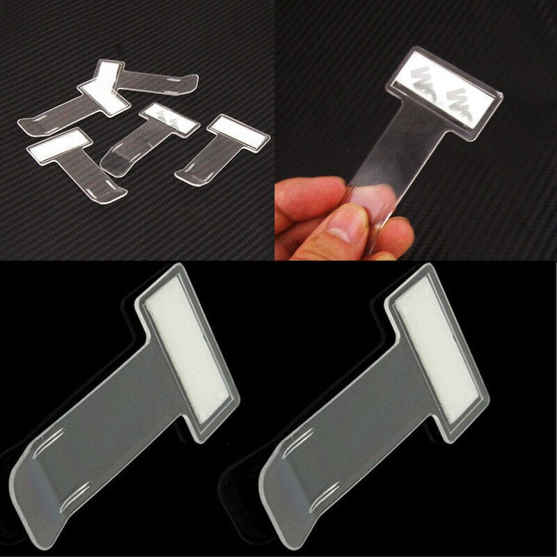 2pcs Transparent Car Vehicle Parking Ticket Receipt Permit Card Holder Clip Sticker Windscreen Plastic Universal Car Accessories