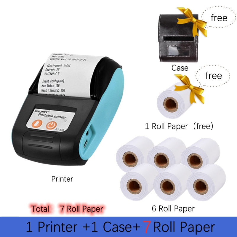 Mini Portable Printer Wireless Bluetooth Receipts Thermal Printers Mobile Phone 58mm Android IOS PC Pocket Bill Makers Impresora