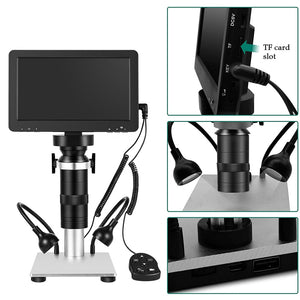 TDKMR 1200X 1080P USB High Definition Electronic Digital Microscope 7 Inch Large LCD Display for Soldering Cell Phone Repair