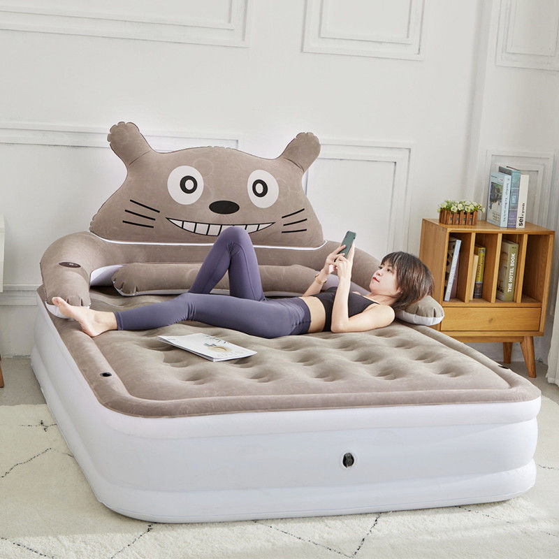 Inflatable mattress heightening home double thickened lovely cartoon bed portable single flush air cushion bed