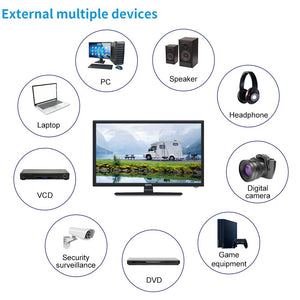 SYLVOX 27&#39;&#39; 12/24V TV with DVD Player and FM Radio 1080P HD LED Portable RV Television for Car Truck Camping Caravan Kitchen