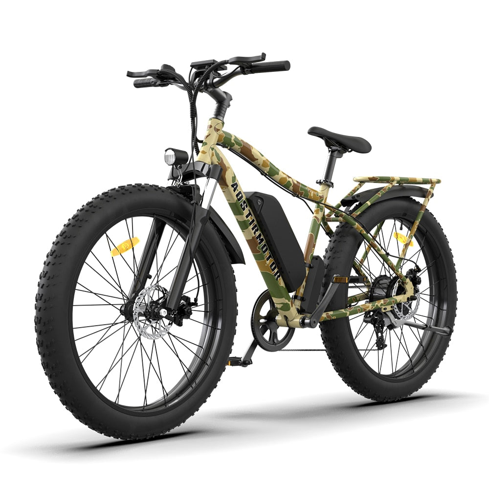AOSTIRMOTOR S07-B Ebike 750W Motor 48V 13Ah Battery Electric Bike Beach Bicycle 26In 4.0 Fat Tire Mountain Bike With Rear Shelf