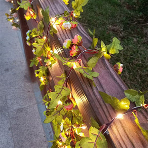 Artificial Leaf Flower 10m 5m Led String Lights Garland Fairy Lights Decor Wedding Garden DIY Christmas Lights Home Decoration