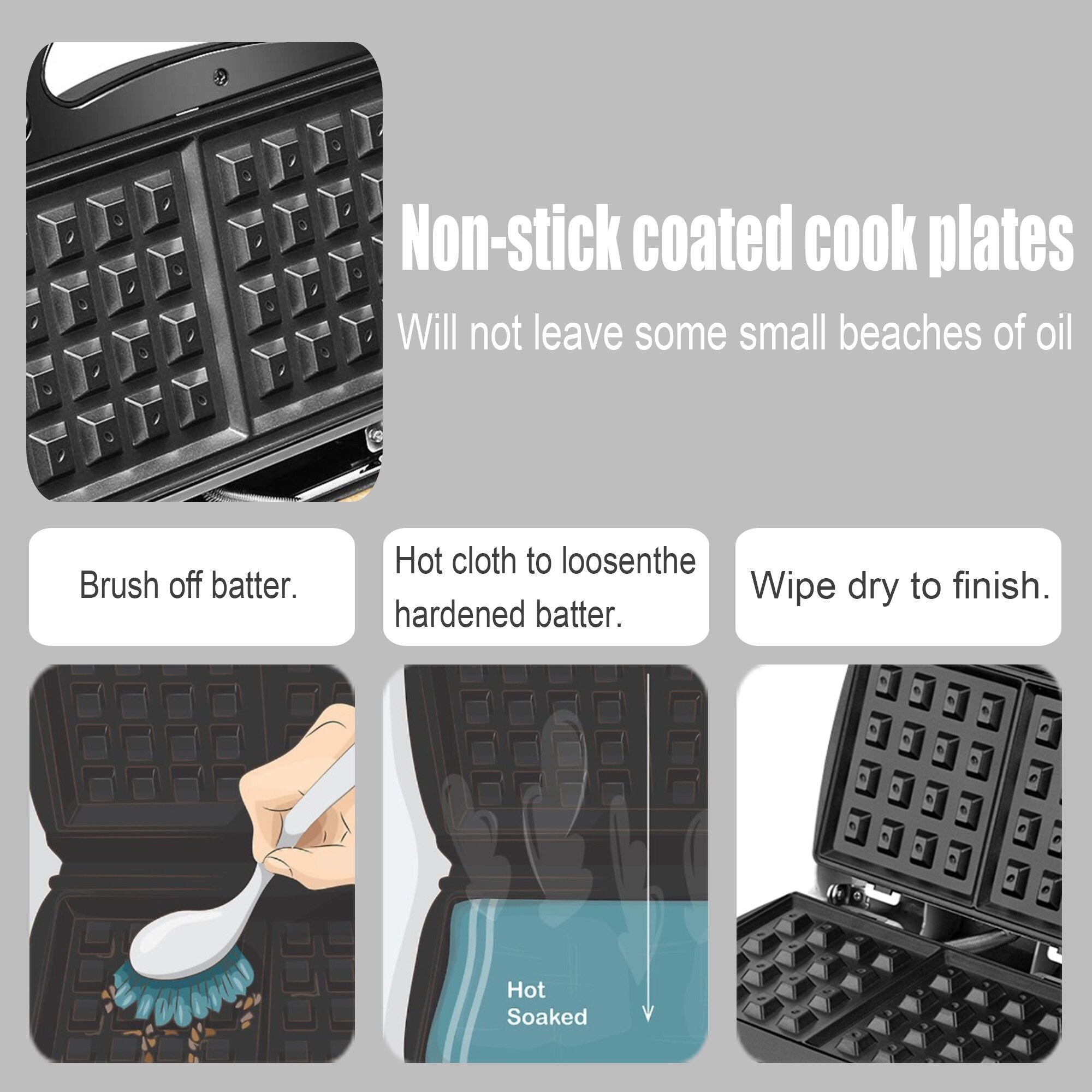 Electric Waffle Maker Grill Sandwich Cake Donut Walnut Panini Plate Cooking Kitchen Appliances Toaster Breakfast Machine