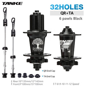 TANKE 32 36 holes MTB bike hub 6 pawls 6 bearing 120 clicks cassette flywheel 7-12 speed 6 nail disc brake hubs bicycle parts
