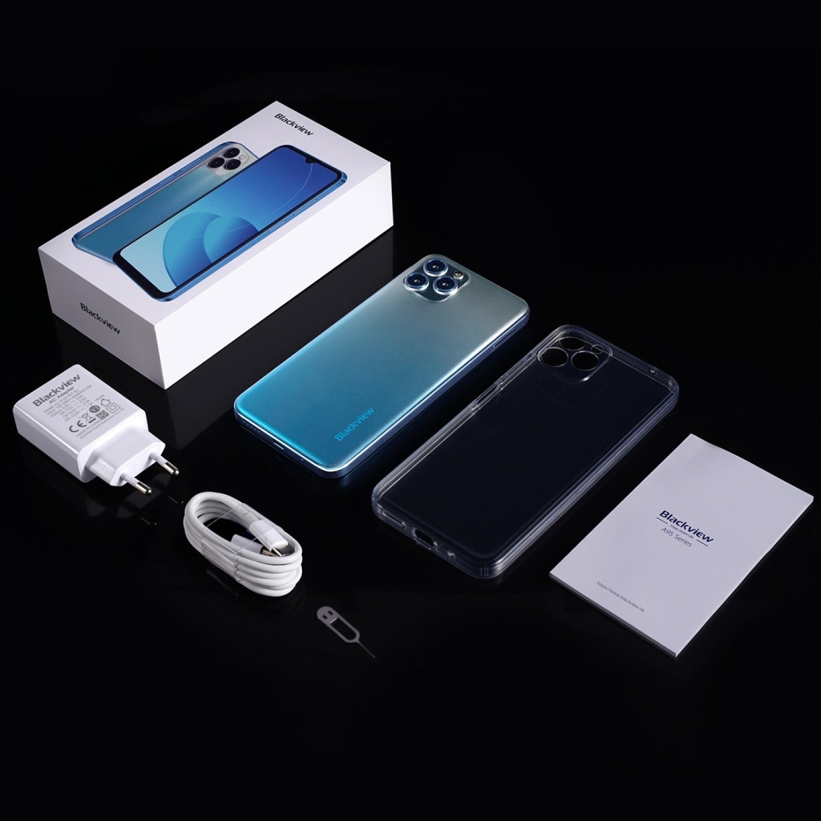 Blackview A95 Android 11 Smartphone 6.528" Screen MTK Helio Octa Core 8GB RAM+128GB ROM 4380mAh 20MP Rear Camera 4G Mobile Phone
