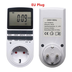 Electronic Digital Timer Socket EU/UK/US/FR Plug Outlet Programmable Timing Socket Control 220V Timer Switch Socket for Kitchen