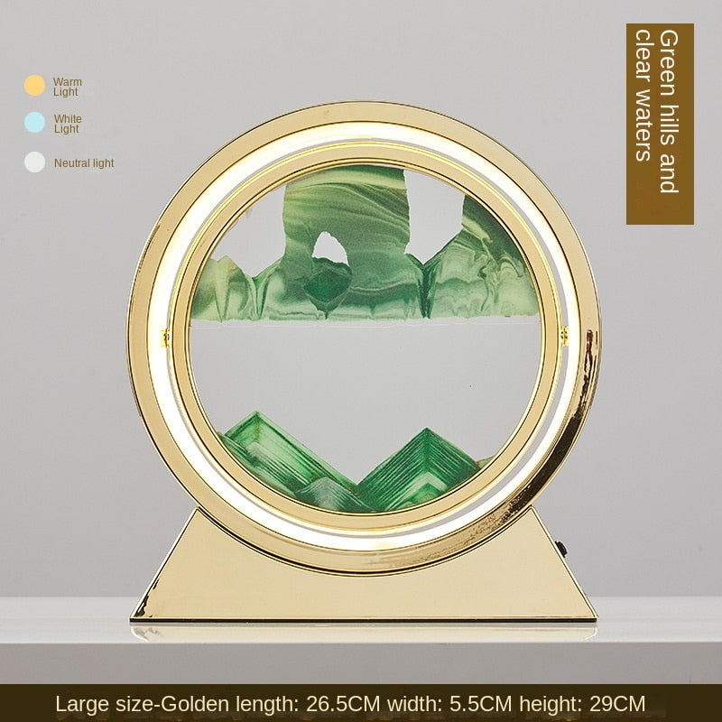 3D Hourglass LED Lamp Quicksand Moving Sand Art Sand Scene Dynamic Living Room Decoration Accessories Modern Home Decor Gift