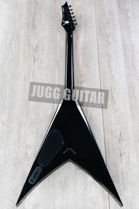 Rare Mustaine Megadeth Rust In Peace Blue Flying V Electric Guitar Grover Tuners, 9V Battery Box, Black Hardware