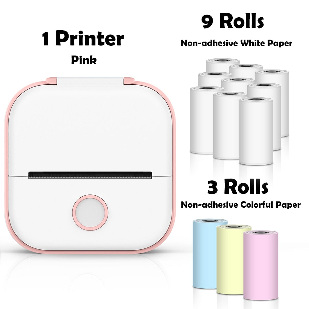 Phomemo T02 Portable Mini Wireless Thermal Pocket Printer Self-adhesive Stickers Use for DIY,Journal Sticker impresora portátil
