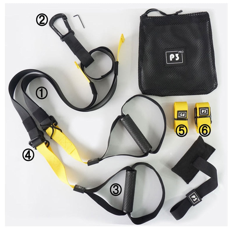 Home Fitness Gym Equipment Exercise Hanging Straps Belt Suspension Sling Body Trainer Resistance Bands Set Yoga Belt Equipment