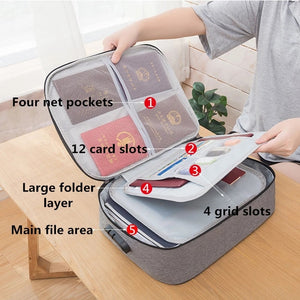 Document Bag Large Capacity Travel Passport Wallet Card Organizer Men&#39;s Business Waterproof Storage Pack Home Accessories Item