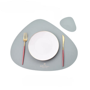 Inyahome PU Placemats for Table Waterproof Non-Slip Insulation Leather Place Mats Set Nordic Style Christmas Coaster Cup Mat