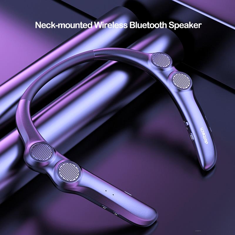 Hang Neck Bluetooth Speaker Wireless 9D Stereo Bass Portable Wearable Player 85g Weight light 4 Speakers for Game Call Sports