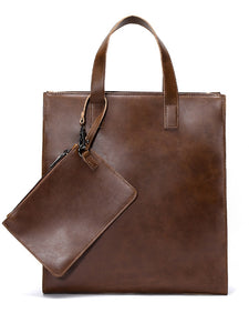 Men's Casual Handbag Mad Horse pu Leather Shoulder Messenger Bag British Fashion Men's Bag Large Capacity Messenger Bag