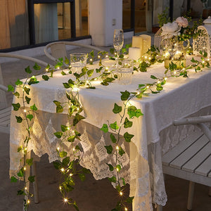 Artificial Leaf Flower 10m 5m Led String Lights Garland Fairy Lights Decor Wedding Garden DIY Christmas Lights Home Decoration