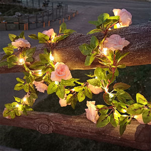 Artificial Leaf Flower 10m 5m Led String Lights Garland Fairy Lights Decor Wedding Garden DIY Christmas Lights Home Decoration