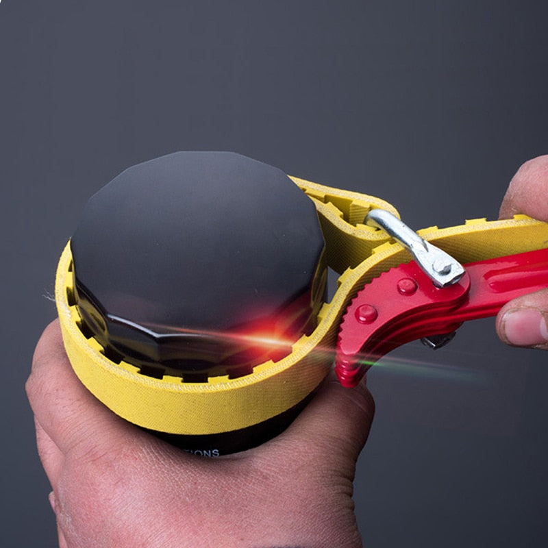Belt Wrench Oil Filter Puller Adjustable Strap SpannerChain Jar Lids Cartridge Disassembly Tool Strap Opener Plumbing Tools
