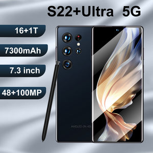 NEW S22+ Ultra 16GB+1T 7.3 Inch Full Screen 48+100MP 7300mAh Smart Phone Andriod 12 Mobilephone Qualcomm Gen1 with Google Play