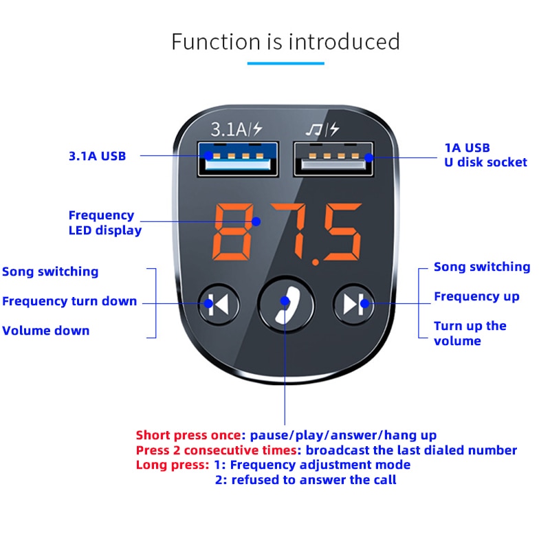 Bluetooth адаптер блютуз Bluetooth Receiver Car  Accessories Car Intelligent System Electronics Car Accessories Music Adapter