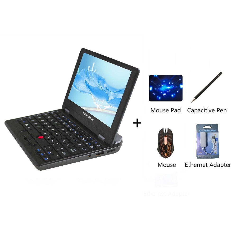 7 Inch Mini Laptop J4125 Notebook IPS Touch Screen Portable Netbook Win 10 Pro Mini PC Micro Computer Bluetooth 4.2 8G 1TB