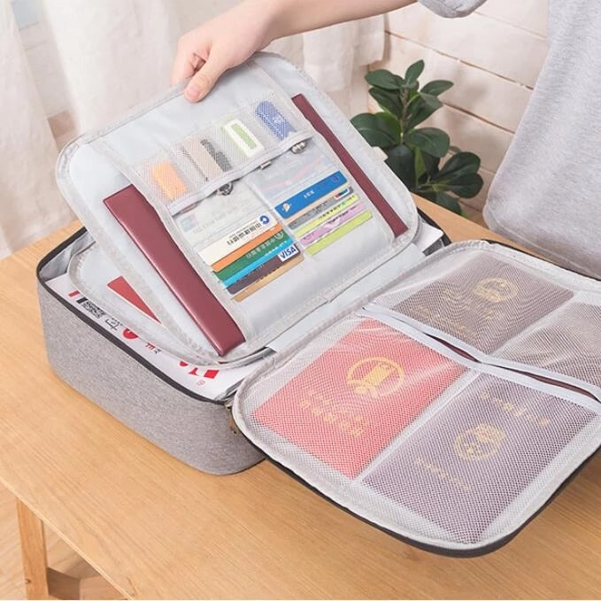 Document Bag Large Capacity Travel Passport Wallet Card Organizer Men&#39;s Business Waterproof Storage Pack Home Accessories Item