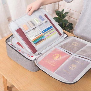 Document Bag Large Capacity Travel Passport Wallet Card Organizer Men&#39;s Business Waterproof Storage Pack Home Accessories Item