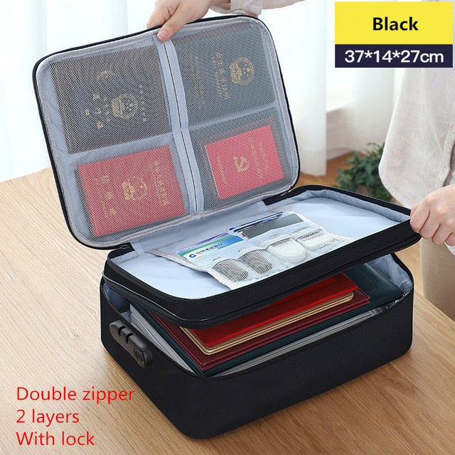 Document Bag Large Capacity Travel Passport Wallet Card Organizer Men&#39;s Business Waterproof Storage Pack Home Accessories Item