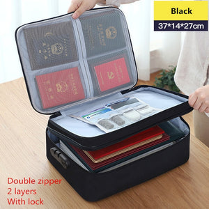 Document Bag Large Capacity Travel Passport Wallet Card Organizer Men&#39;s Business Waterproof Storage Pack Home Accessories Item