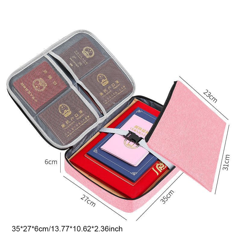 Document Bag Large Capacity Travel Passport Wallet Card Organizer Men&#39;s Business Waterproof Storage Pack Home Accessories Item
