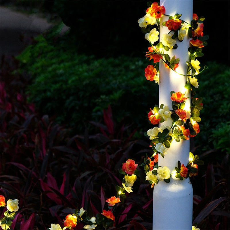 Artificial Leaf Flower 10m 5m Led String Lights Garland Fairy Lights Decor Wedding Garden DIY Christmas Lights Home Decoration