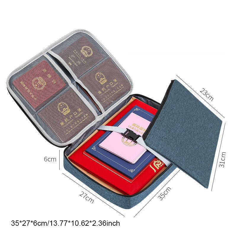 Document Bag Large Capacity Travel Passport Wallet Card Organizer Men&#39;s Business Waterproof Storage Pack Home Accessories Item