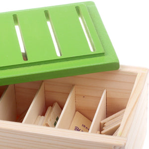 Kids Montessori Sorting Box Learning Fruit Digital Vehicle Shape Cognition Classified Toys Wooden Cards Puzzles Early Education