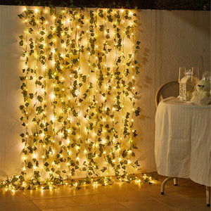 Artificial Leaf Flower 10m 5m Led String Lights Garland Fairy Lights Decor Wedding Garden DIY Christmas Lights Home Decoration