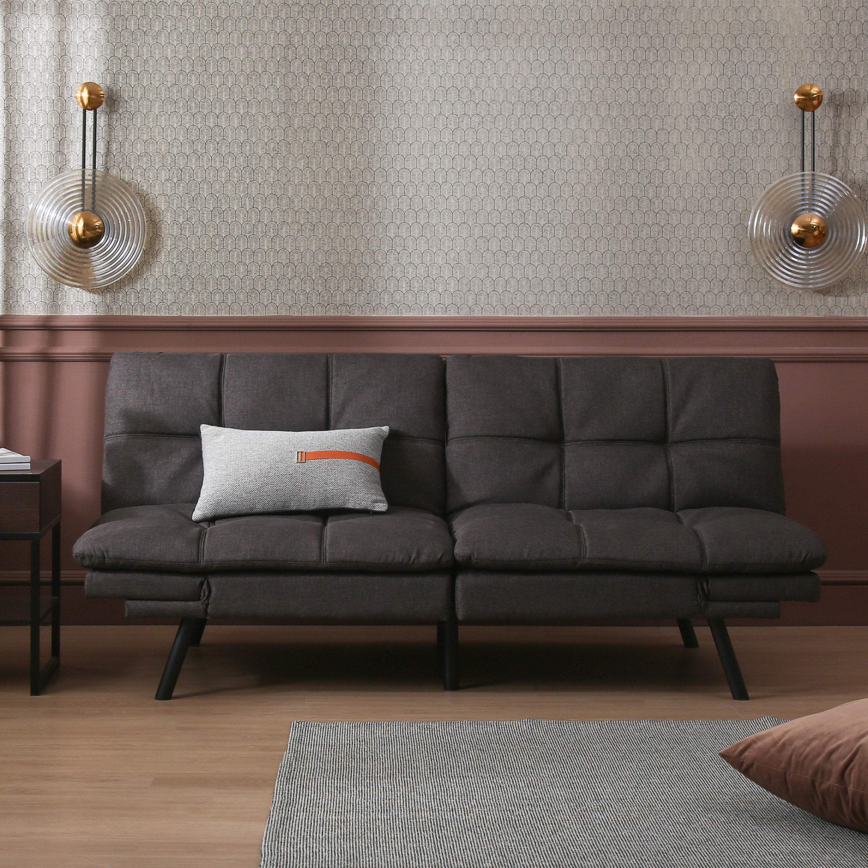 Convertible Memory Foam Futon Couch Bed  Modern Folding Sleeper Sofa Sofa Bed for Living Room