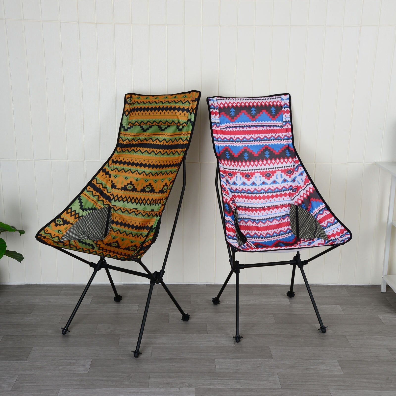 Ultralight Portable Folding Chair Garden Chair Ethnic Customs with Storage Bag and Pillow Aluminum Bracket Outdoor Fishing Camp