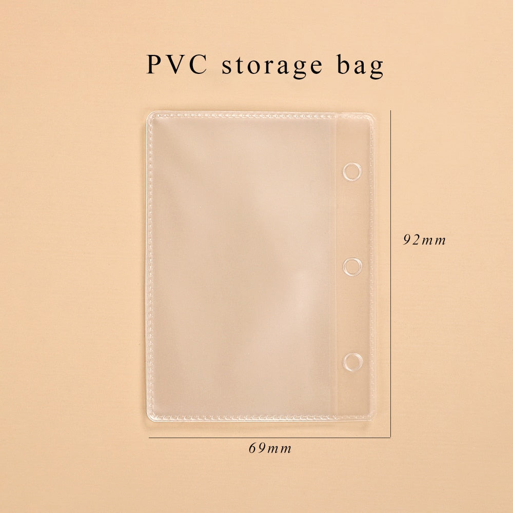 JIANWU Creative Cute Transparent 3 ring Mini Loose-leaf Hand Book Student Portable Notebook ring binder Kawaii School Supplies