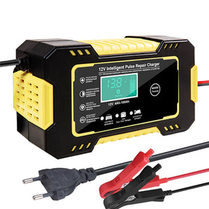 Intelligent Car Motorcycle Battery Charger 12V 6A For Auto Moto Lead Acid AGM Gel VRLA Smart Charging 6A 12V Digital LCD Display