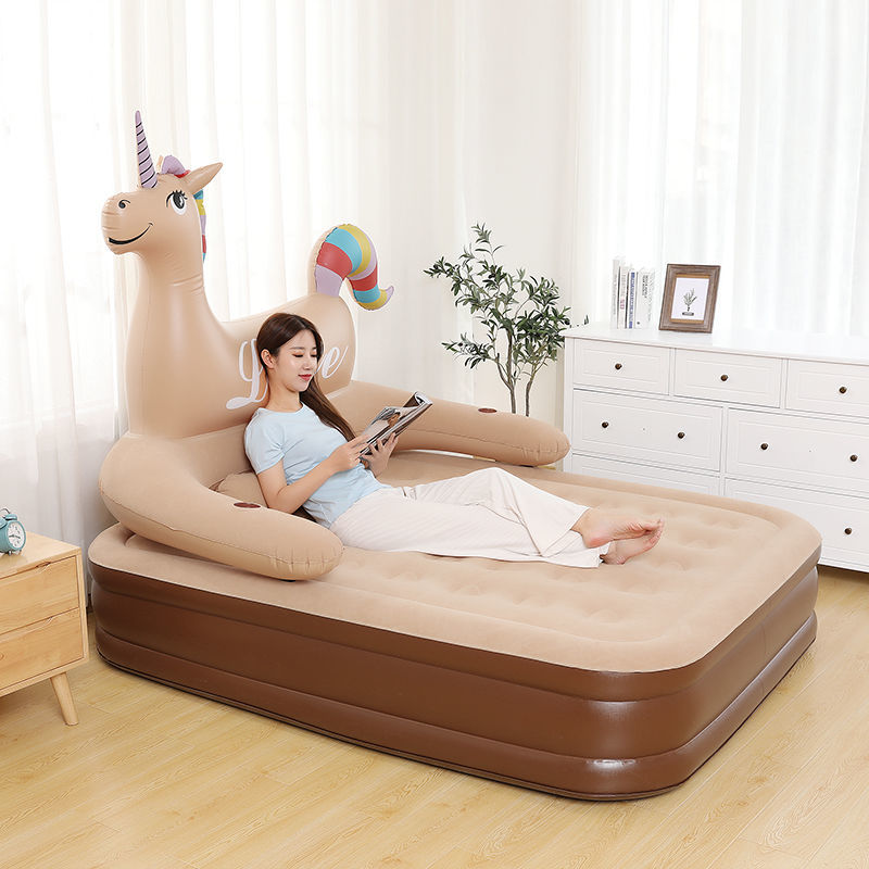 Unicorn double raised inflatable mattress household convenient air cushion bed outdoor tent thickened couple lazy mattress
