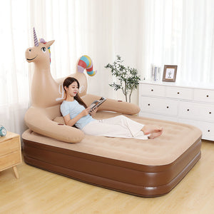Unicorn double raised inflatable mattress household convenient air cushion bed outdoor tent thickened couple lazy mattress