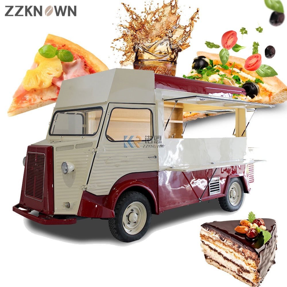 Electric Multifunctional Vintage Citroen Pizza Food Truck Catering Food Carting Van