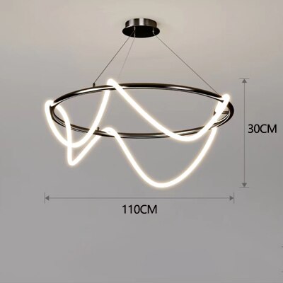 Post-Modern Restaurant Notes Long Hose Lamp Creative Bar Cafe Shop Art Front Desk Designer Chandeliers