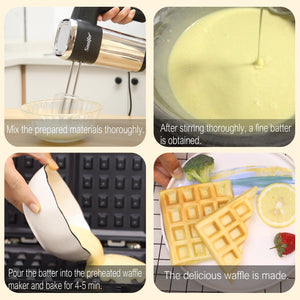 Electric Waffle Maker Grill Sandwich Cake Donut Walnut Panini Plate Cooking Kitchen Appliances Toaster Breakfast Machine