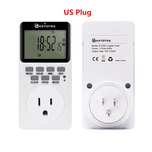 Electronic Digital Timer Socket EU/UK/US/FR Plug Outlet Programmable Timing Socket Control 220V Timer Switch Socket for Kitchen