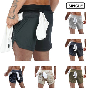 Men&#39;s Running Shorts Camo Gym Fitness Compression Workout Basketball 2 In 1 Tights Quick Dry Training Clothing Sports Shorts Man
