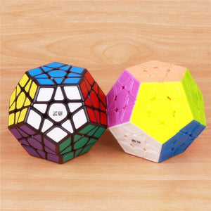QY TOYS megaminxeds magic speed cube stickerless pyramidcube professional puzzle mirror cube educational toys for children